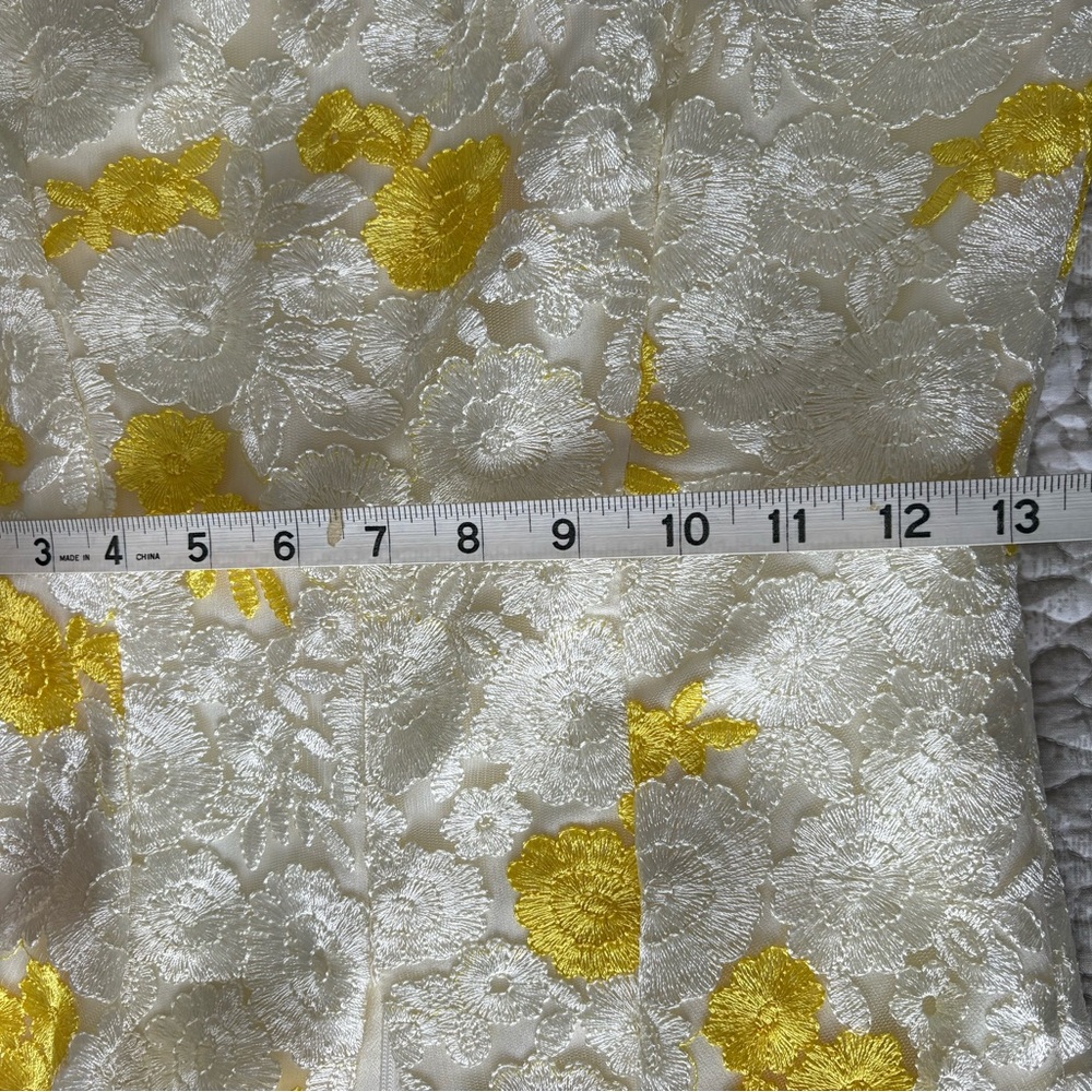 Dress the Population Cream Lace Maxi with Yellow Floral Embroidery - Picture 7 of 8